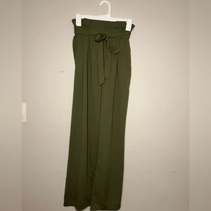 a new day Olive Green Wide Leg Paperbag Waist Pants